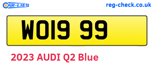 WOI999 are the vehicle registration plates.