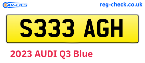 S333AGH are the vehicle registration plates.