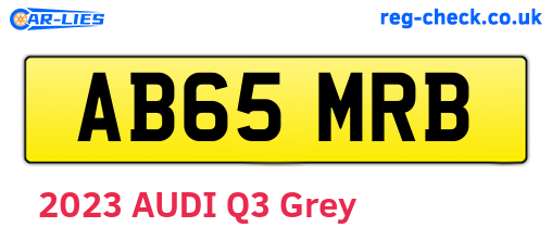 AB65MRB are the vehicle registration plates.