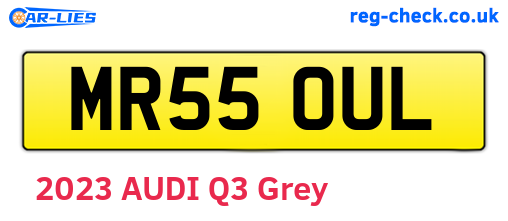 MR55OUL are the vehicle registration plates.