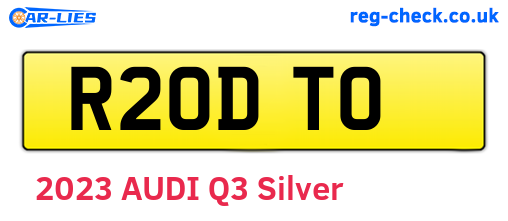 R20DTO are the vehicle registration plates.