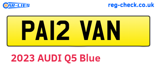 PA12VAN are the vehicle registration plates.