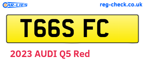 T66SFC are the vehicle registration plates.