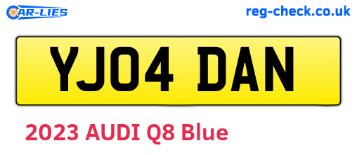 YJ04DAN are the vehicle registration plates.