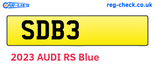 SDB3 are the vehicle registration plates.