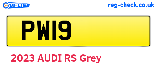 PW19 are the vehicle registration plates.
