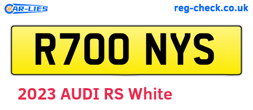 R700NYS are the vehicle registration plates.
