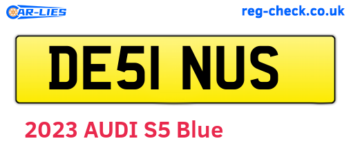 DE51NUS are the vehicle registration plates.