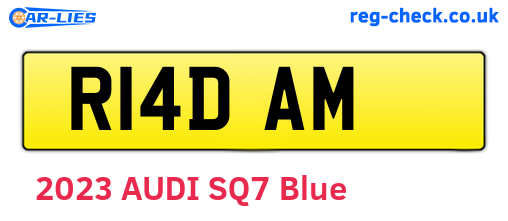R14DAM are the vehicle registration plates.