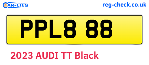 PPL888 are the vehicle registration plates.