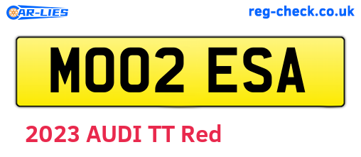 MO02ESA are the vehicle registration plates.