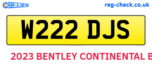 W222DJS are the vehicle registration plates.