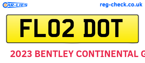 FL02DOT are the vehicle registration plates.