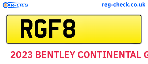 RGF8 are the vehicle registration plates.