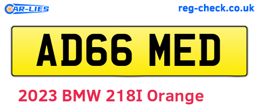 AD66MED are the vehicle registration plates.