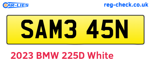SAM345N are the vehicle registration plates.
