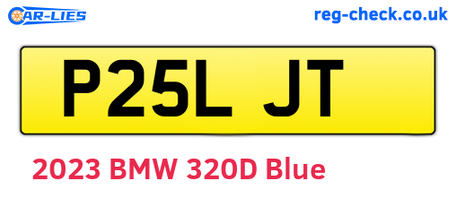 P25LJT are the vehicle registration plates.