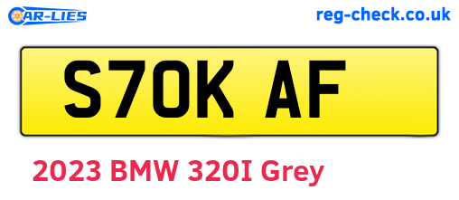 S70KAF are the vehicle registration plates.