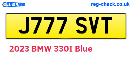 J777SVT are the vehicle registration plates.