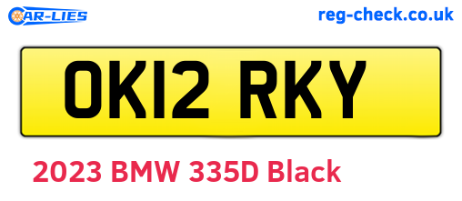 OK12RKY are the vehicle registration plates.