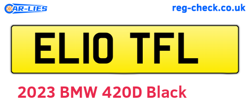 EL10TFL are the vehicle registration plates.