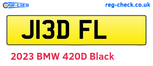 J13DFL are the vehicle registration plates.