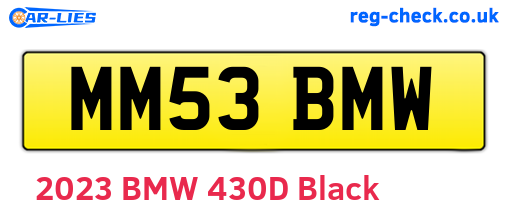 MM53BMW are the vehicle registration plates.