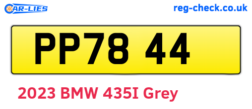 PP7844 are the vehicle registration plates.