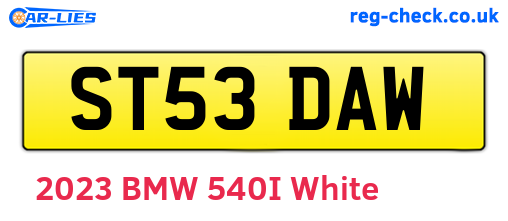 ST53DAW are the vehicle registration plates.