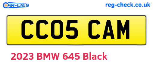 CC05CAM are the vehicle registration plates.