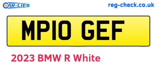 MP10GEF are the vehicle registration plates.