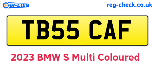 TB55CAF are the vehicle registration plates.
