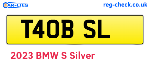 T40BSL are the vehicle registration plates.