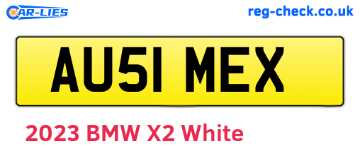 AU51MEX are the vehicle registration plates.