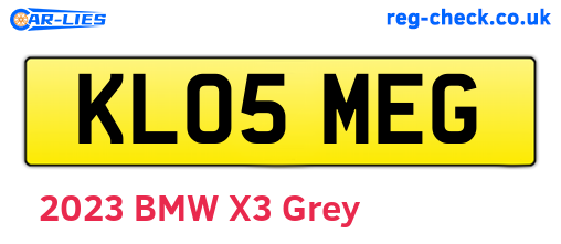 KL05MEG are the vehicle registration plates.
