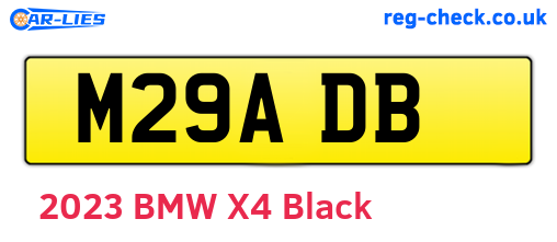 M29ADB are the vehicle registration plates.