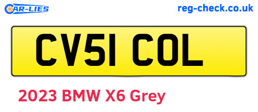 CV51COL are the vehicle registration plates.