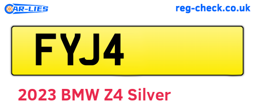 FYJ4 are the vehicle registration plates.