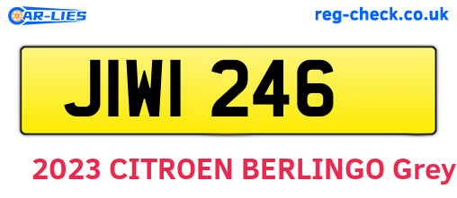 JIW1246 are the vehicle registration plates.