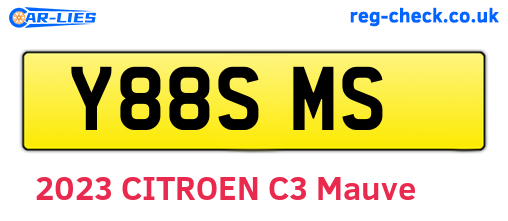 Y88SMS are the vehicle registration plates.