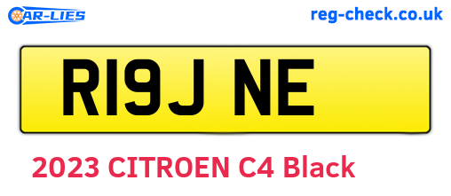 R19JNE are the vehicle registration plates.