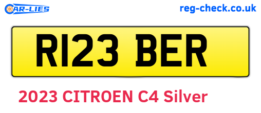 R123BER are the vehicle registration plates.