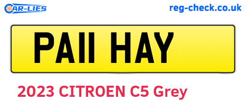 PA11HAY are the vehicle registration plates.
