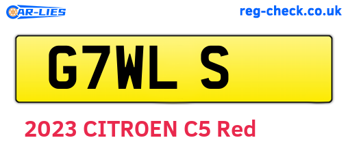 G7WLS are the vehicle registration plates.