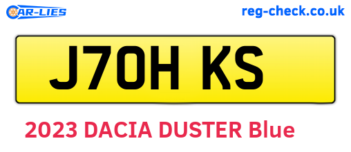 J70HKS are the vehicle registration plates.