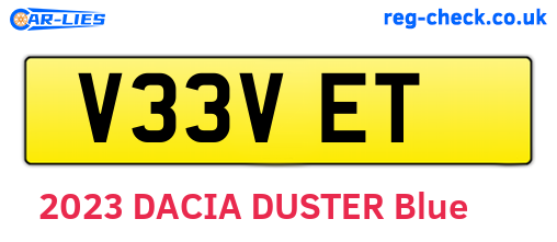V33VET are the vehicle registration plates.