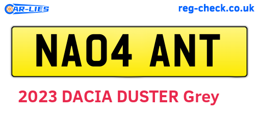 NA04ANT are the vehicle registration plates.