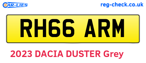 RH66ARM are the vehicle registration plates.