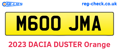 M600JMA are the vehicle registration plates.