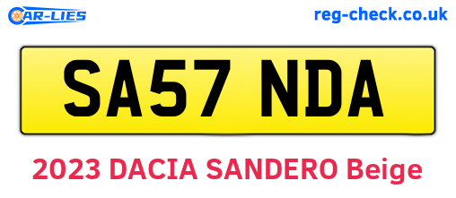 SA57NDA are the vehicle registration plates.